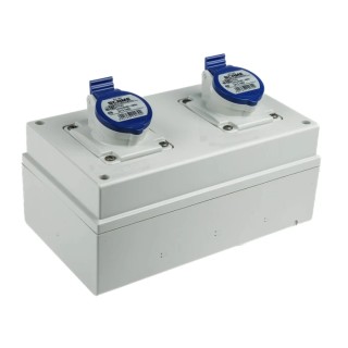Scame Surface Mount Industrial Power Socket 16A 250V 2P+PE IP44 Blue 671 IP44