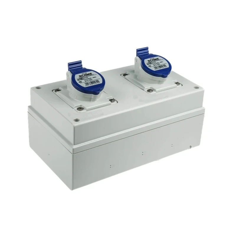 Scame Surface Mount Industrial Power Socket 16A 250V 2P+PE IP44 Blue 671 IP44