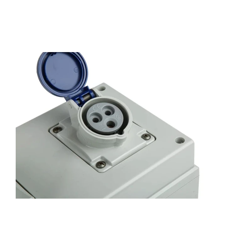 Scame Surface Mount Industrial Power Socket 16A 250V 2P+PE IP44 Blue 671 IP44