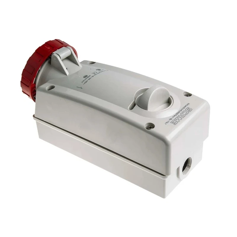 Scame Socket Switchable IP67 3+N+E Earthing Position 6h Straight Industrial Interlock 32A 415V IP67 