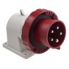 Scame EUREKA IP66 IP67 Red Wall Mount 3P+N+PE Right Angle Industrial Power Connector 32A 415V 247.3297