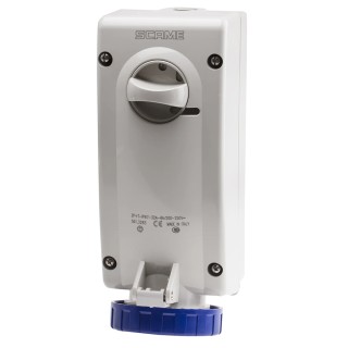 Scame Socket Switchable Industrial Interlock Socket IP67 2+E Earthing Position 6h 32A 250V IP67 