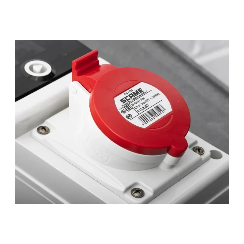 Scame Residual Current Device, Wall Mount 3P+N+PE Angled Connector 32A 415V DOMINO IP44 