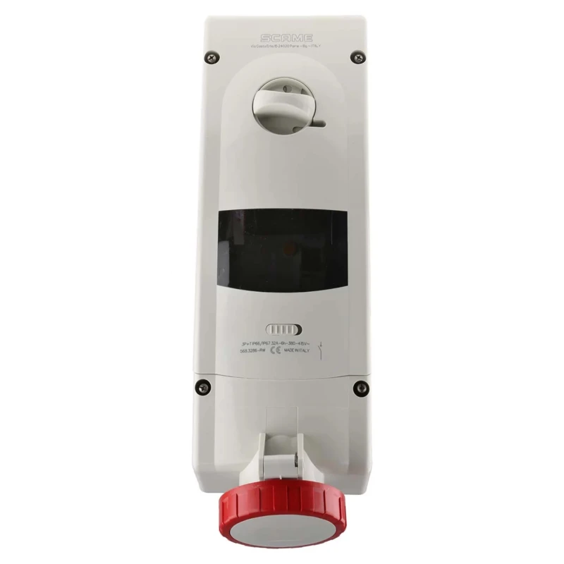 Scame ADVANCE 2 IP67 Red Wall Mount 3P+PE Angled Residual Current Device, 32A, 415V IP67