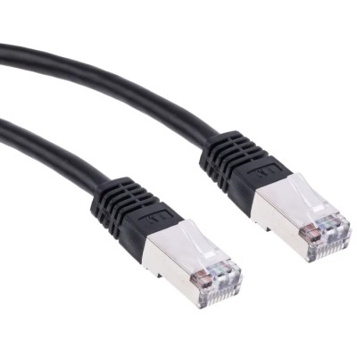 RS PRO Cat6 Ethernet Cable 1 m Black RJ45 Male to RJ45 Male S/FTP PVC 411-227