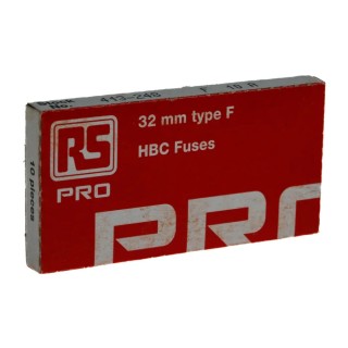 RS PRO 10A F Ceramic Cartridge Fuse 6.3 x 32 mm 500V AC Fast Acting 413-248