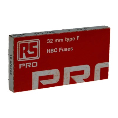 RS PRO 10A F Ceramic Cartridge Fuse 6.3 x 32 mm 500V AC Fast Acting 413-248