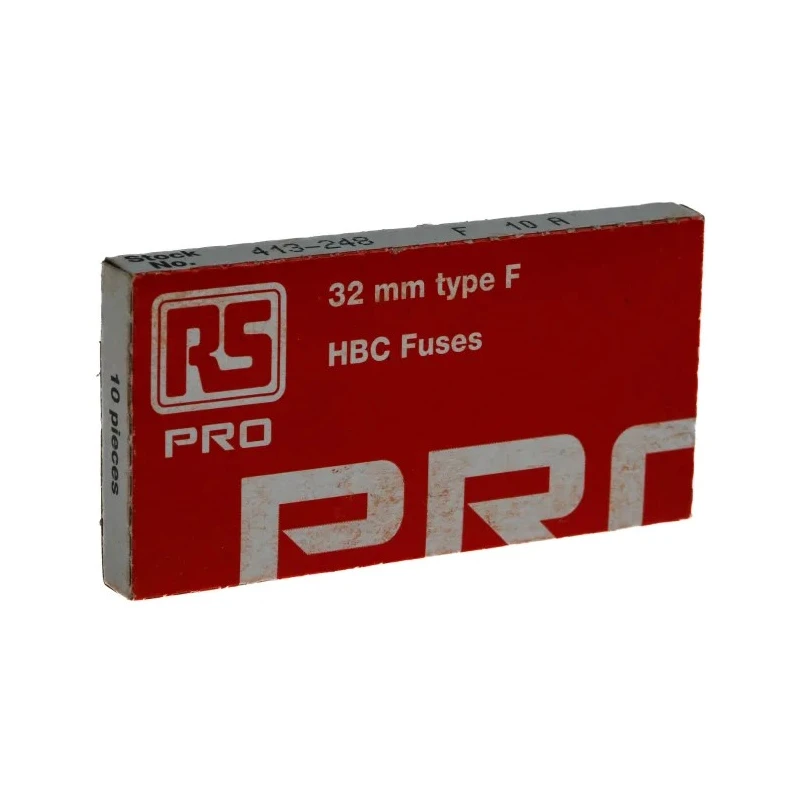 RS PRO 10A F Ceramic Cartridge Fuse 6.3 x 32 mm 500V AC Fast Acting 413-248