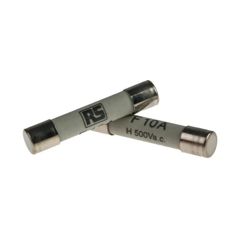 RS PRO 10A F Ceramic Cartridge Fuse 6.3 x 32 mm 500V AC Fast Acting 413-248