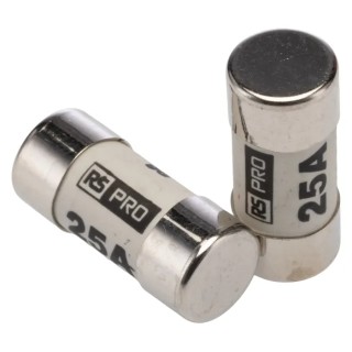 RS PRO 25A Cartridge Fuse 13 x 29 mm 415V AC High Breaking Capacity UK Origin 413-844