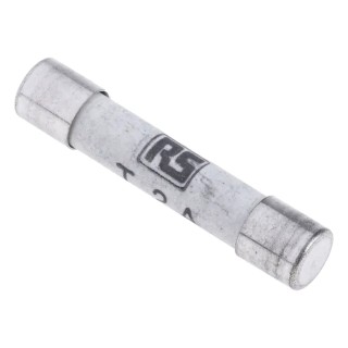 RS PRO 2A T Ceramic Cartridge Fuse, 6.3 x 32 mm, 500V AC Time Delay, Ceramic Body 414-033