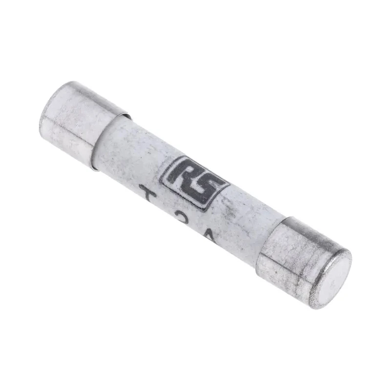 RS PRO 2A T Ceramic Cartridge Fuse, 6.3 x 32 mm, 500V AC Time Delay, Ceramic Body 414-033