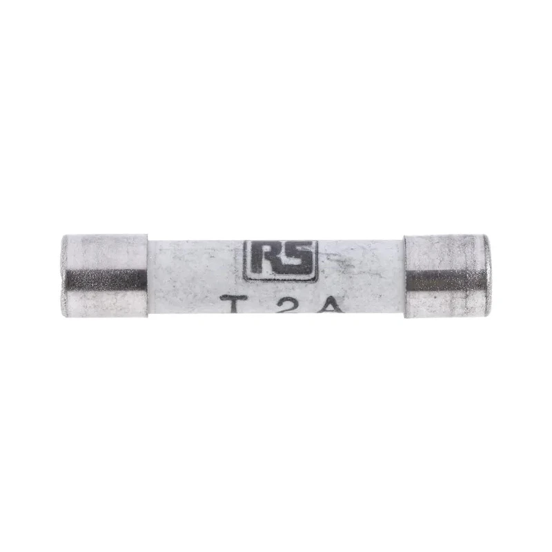 RS PRO 2A T Ceramic Cartridge Fuse, 6.3 x 32 mm, 500V AC Time Delay, Ceramic Body 414-033