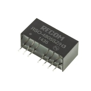Recom DC/DC Converter, 5V DC, 200mA Output, 18-72V DC Input, 1W, Through Hole, SIP Package, 75°C Max Temp RSO-4805SZ/H3