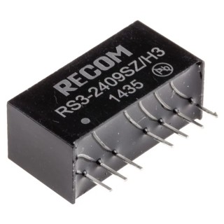 Recom RS3 DC/DC Converter, 9V DC Output, 333 mA, 27V DC Input, 3W Power, Through Hole Mount RS3-2409SZ/H3
