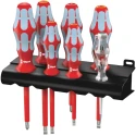 Wera Insulated Screwdriver Set, Stainless Steel, VDE Approved, Slotted and Phillips, 7-Piece 05022728001