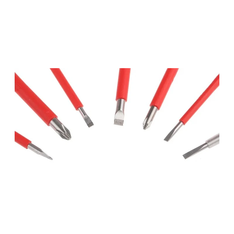 Wera Insulated Screwdriver Set, Stainless Steel, VDE Approved, Slotted and Phillips, 7-Piece 05022728001