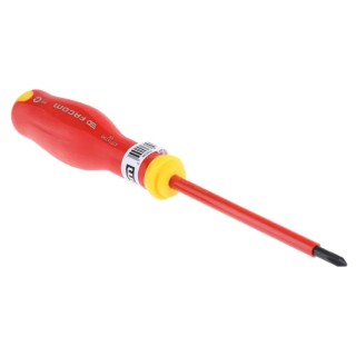 Facom Insulated Screwdriver with PH1 Tip, 100 mm Blade, VDE/1000V Approved, 210 mm Overall ATP1X100VE