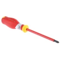 Facom Insulated Screwdriver PH2 Tip 125 mm Blade VDE 1000V Approved Bi-Material Grip 245mm Overall ATP2X125VE