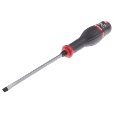 Facom Standard Slotted Screwdriver, Insulated, 125 mm Blade Length, 234 mm Overall Length ATWH5.5X125