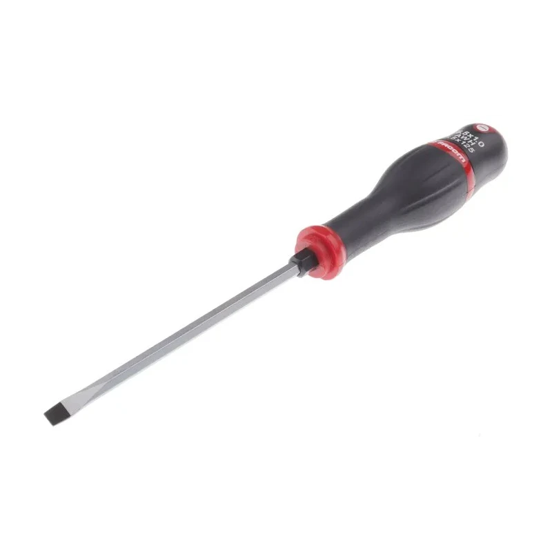 Facom Standard Slotted Screwdriver, Insulated, 125 mm Blade Length, 234 mm Overall Length ATWH5.5X125