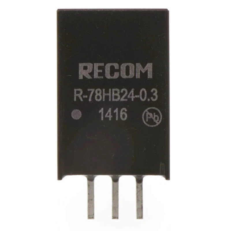 Recom Through Hole Switching Regulator 24V DC Output Voltage 72V DC Max Input, 300mA Output Current, 8W Power R-78HB24-0.3