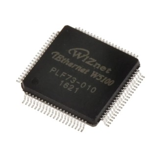 WIZnet Inc 80-Pin LQFP Ethernet Controller 3.3 V 100 Mbps SPI Full Duplex/Half Duplex W5100