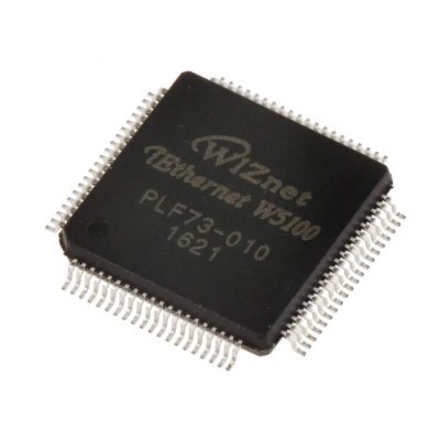 WIZnet Inc 80-Pin LQFP Ethernet Controller 3.3 V 100 Mbps SPI Full Duplex/Half Duplex W5100