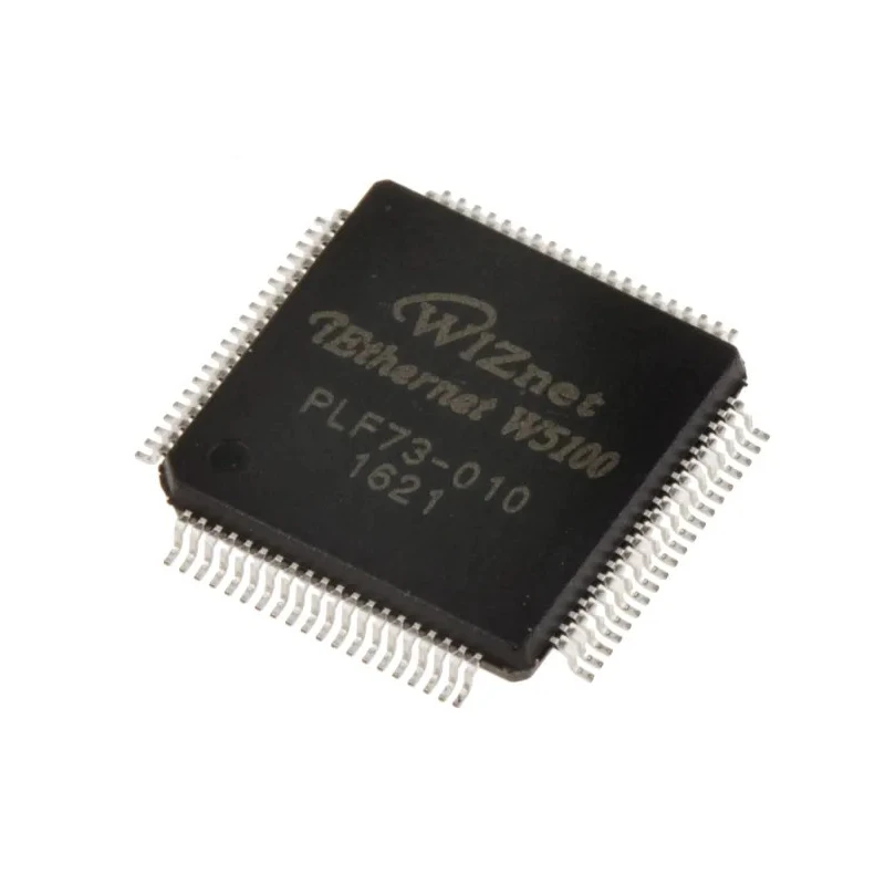 WIZnet Inc 80-Pin LQFP Ethernet Controller 3.3 V 100 Mbps SPI Full Duplex/Half Duplex W5100
