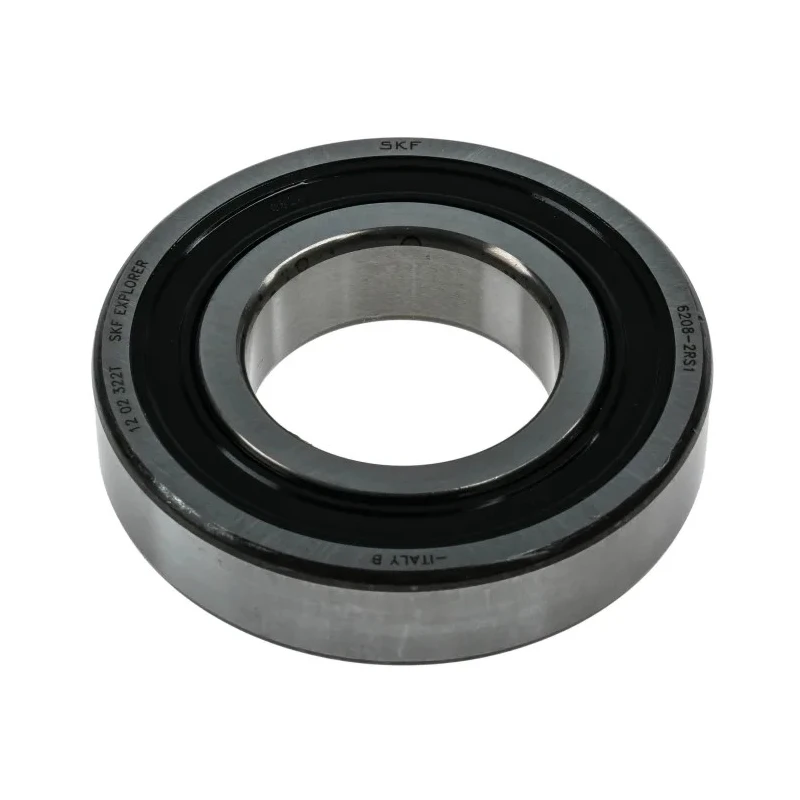 SKF Single-Row Deep Groove Ball Bearing, 40 mm ID, 80 mm OD, 18 mm Width, Sealed, Sheet Metal Cage 6208-2RS1