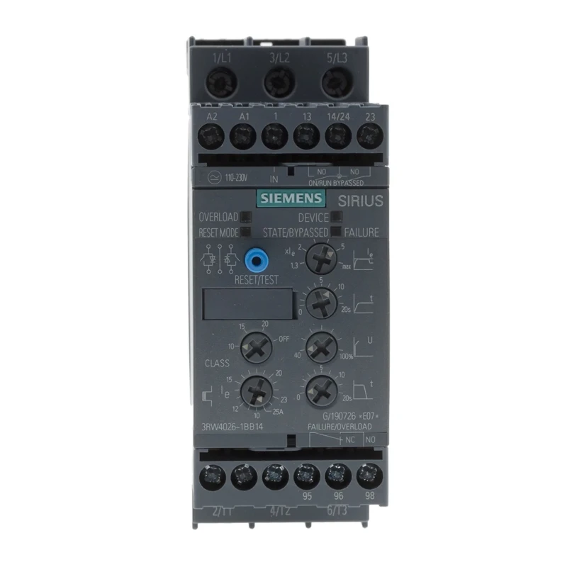 Siemens 3RW40 Series 11 kW 3 Phase Soft Starter 480V AC IP20 3RW4026-1BB14