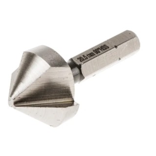 RS PRO High Speed Steel Countersink Drill Bit 20.5 mm Head Diameter, 3 Flutes, 90° Angle, 43 mm Length 423-822