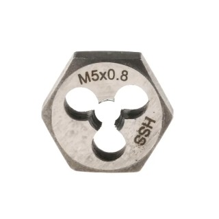 RS PRO High Speed Steel Die Nut M5 Thread Size, Thickness 0.25in, Hex Size 18.03 mm 424-235