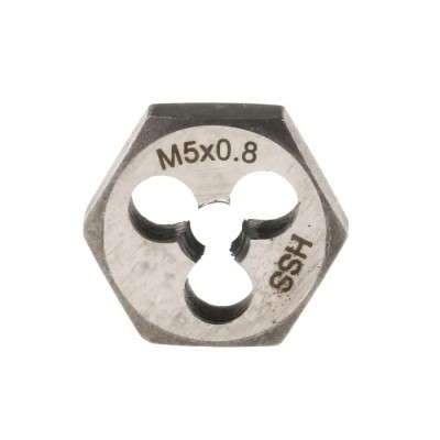 RS PRO High Speed Steel Die Nut M5 Thread Size, Thickness 0.25in, Hex Size 18.03 mm 424-235