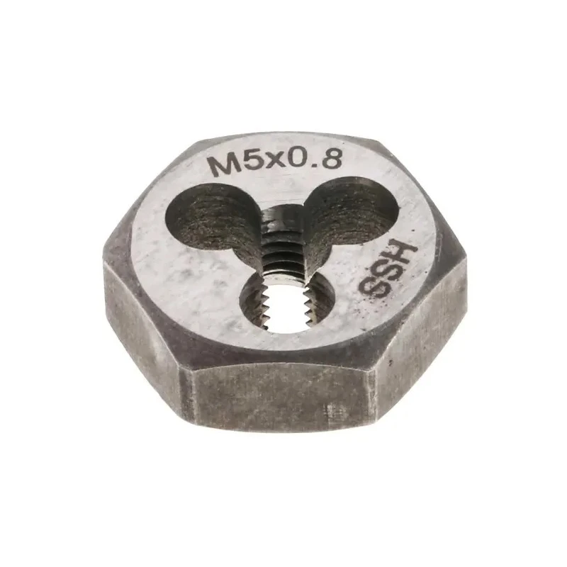 RS PRO High Speed Steel Die Nut M5 Thread Size, Thickness 0.25in, Hex Size 18.03 mm 424-235