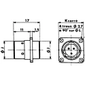 Jaeger Circular Connector, Female, 4 Contacts, Miniature Aluminium Housing, Solder Termination, Series 5338 5338 000 06