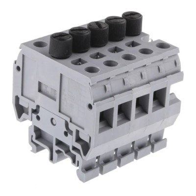 Entrelec MB Series 1-Level Fused DIN Rail Terminal Grey, 10mm² Cable CSA, 600V, Screw Termination 1SNA111034R0400