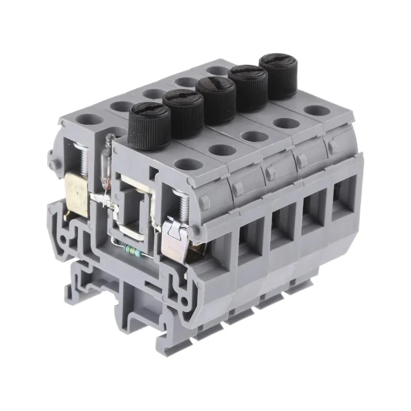 Entrelec MB Series 1-Level Fused DIN Rail Terminal Grey, 10mm² Cable CSA, 600V, Screw Termination 1SNA111034R0400