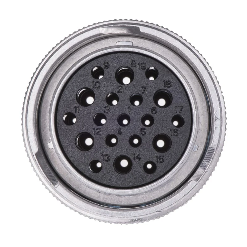 Deutsch Industrial Circular Connector 19 Contacts Cable Plug Female 2.39 mm IP67 250V HD30 Series HD36-24-19SE-059