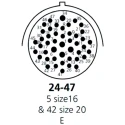 Deutsch Industrial Circular Connector, Cable Mount, 47 Contacts, 1.59 mm Plug Female, IP67, 250V, 13A HDP26-24-47SE-L017