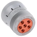 Deutsch Circular Connector Cable Mount Plug Female 6 Contacts 27.15 mm 25A IP67 HD10 Series HD16-6-12S-B010