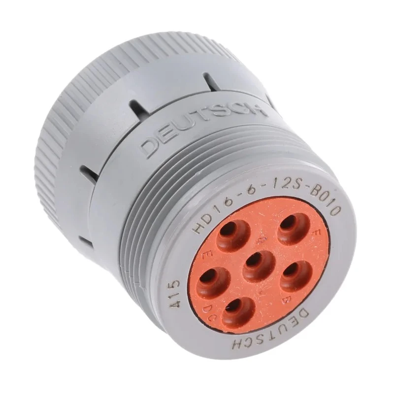 Deutsch Circular Connector Cable Mount Plug Female 6 Contacts 27.15 mm 25A IP67 HD10 Series HD16-6-12S-B010