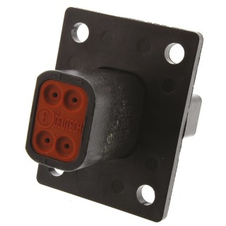 Deutsch DT Automotive Connector Female Panel Mount 4 Way Crimp 13A Thermoplastic Housing DT04-4P-CL06