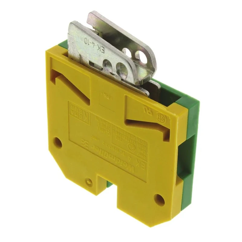 Weidmüller 2-Way EK 4 Earth Terminal Block, 4mm² Cable CSA, 10 AWG, 26 AWG Wire, Screw Termination, Nylon 0354560000