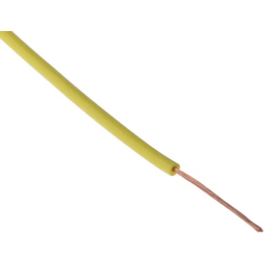 Staubli FlexiVolt Series Yellow Equipment Wire 20 AWG 129/0.07 mm Core Strands 100 m 500 V Flame Resistant RoHS 285-7864