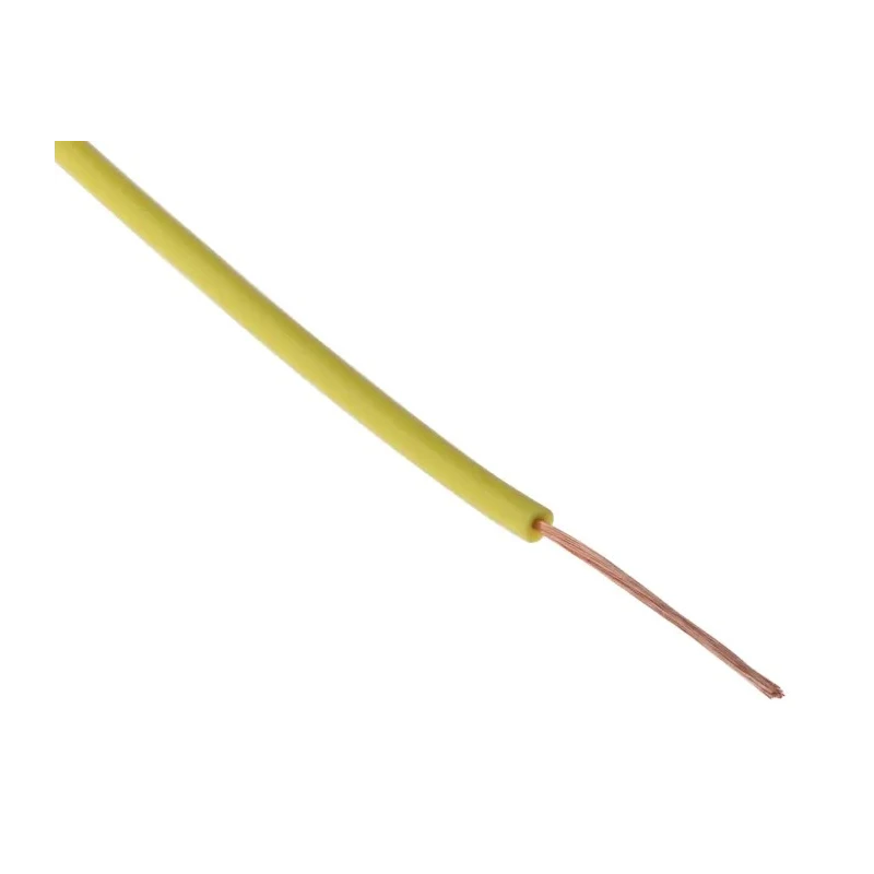 Staubli FlexiVolt Series Yellow Equipment Wire 20 AWG 129/0.07 mm Core Strands 100 m 500 V Flame Resistant RoHS 285-7864
