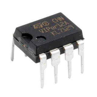 STMicroelectronics 8-Pin PDIP PWM Controller, 66 kHz Switching Frequency, 5V Supply, Through Hole Assembly VIPER12ADIP-E