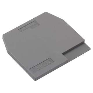Entrelec FEM Series Grey Polyamide End Section for Use with Terminal Block 1SNA114994R0700