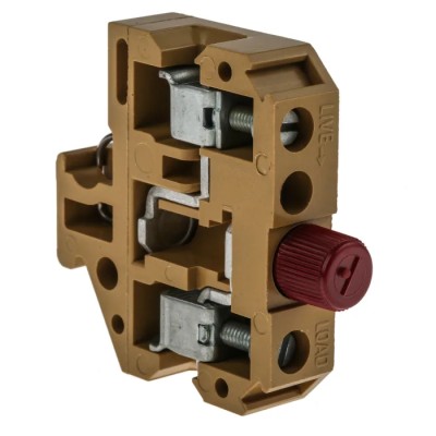 Weidmüller SAKS Series Fused DIN Rail Terminal Yellow 10mm² 1-Level Fused Screw 0211120000