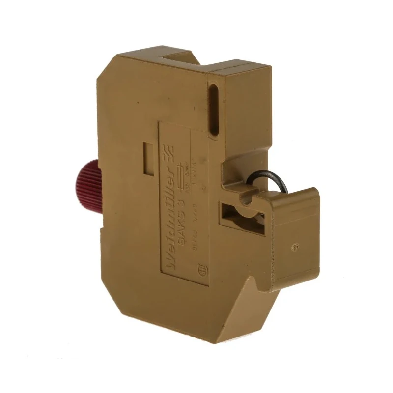 Weidmüller SAKS Series Fused DIN Rail Terminal Yellow 10mm² 1-Level Fused Screw 0211120000